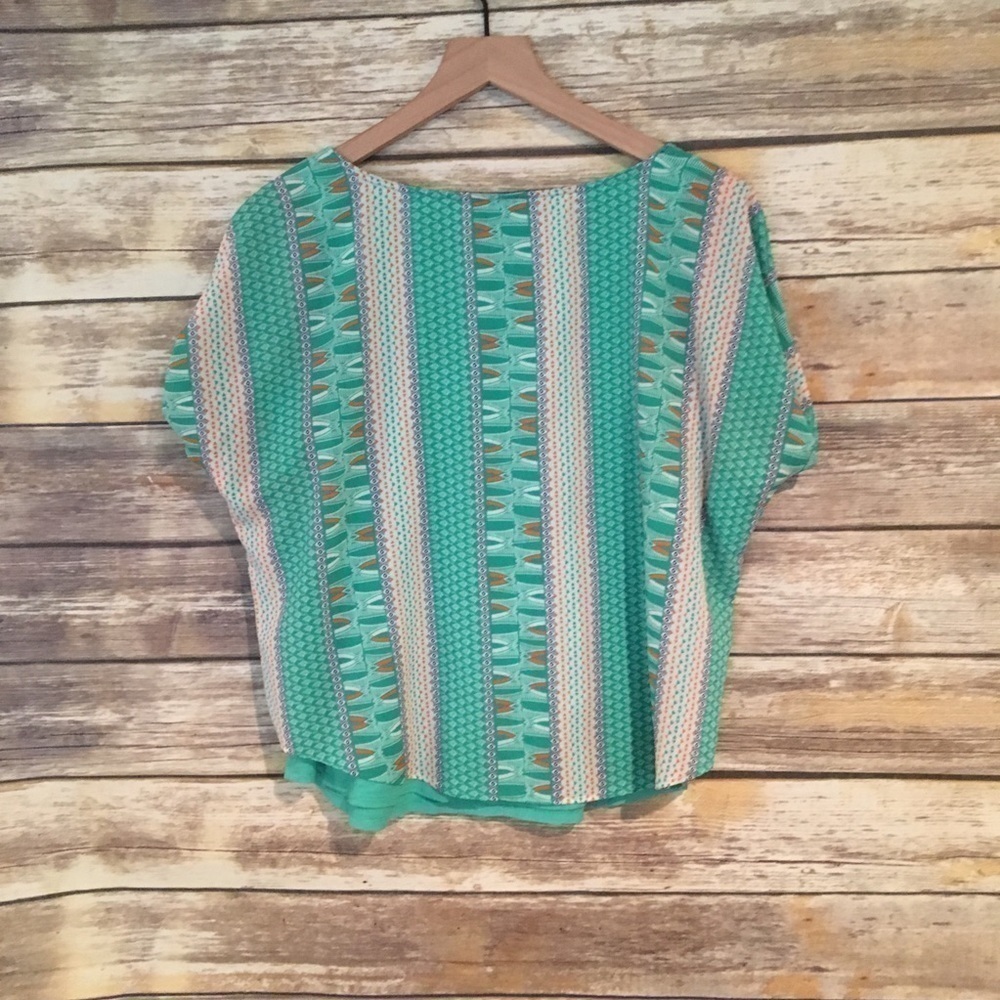 Anthropologie Meadow Rue Zane Layered Geometric Print Top Women’s Size S - Picture 6 of 6